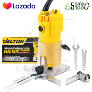 DELTON เครื่องเซาะร่อง ทริมเมอร์ 620 วัตต์ เครื่องเซาะร่องไม้ 1/4 นิ้ว เร้าเตอร์ Wood Trimmer รุ่นใหม่ TMD-773 - สีเหลือง