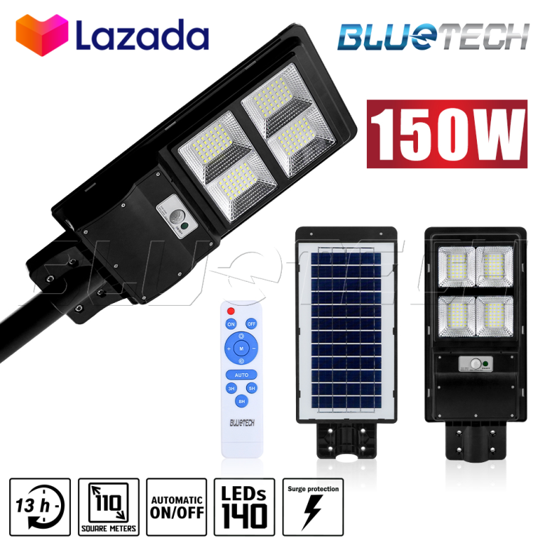 Bluetech USA ไฟถนน ไฟโซล่าเซลล์ Solar Street Light ขนาด 150 / 300 / 400 ...