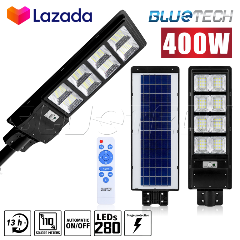 Bluetech USA ไฟถนน ไฟโซล่าเซลล์ Solar Street Light ขนาด 150 / 300 / 400 ...