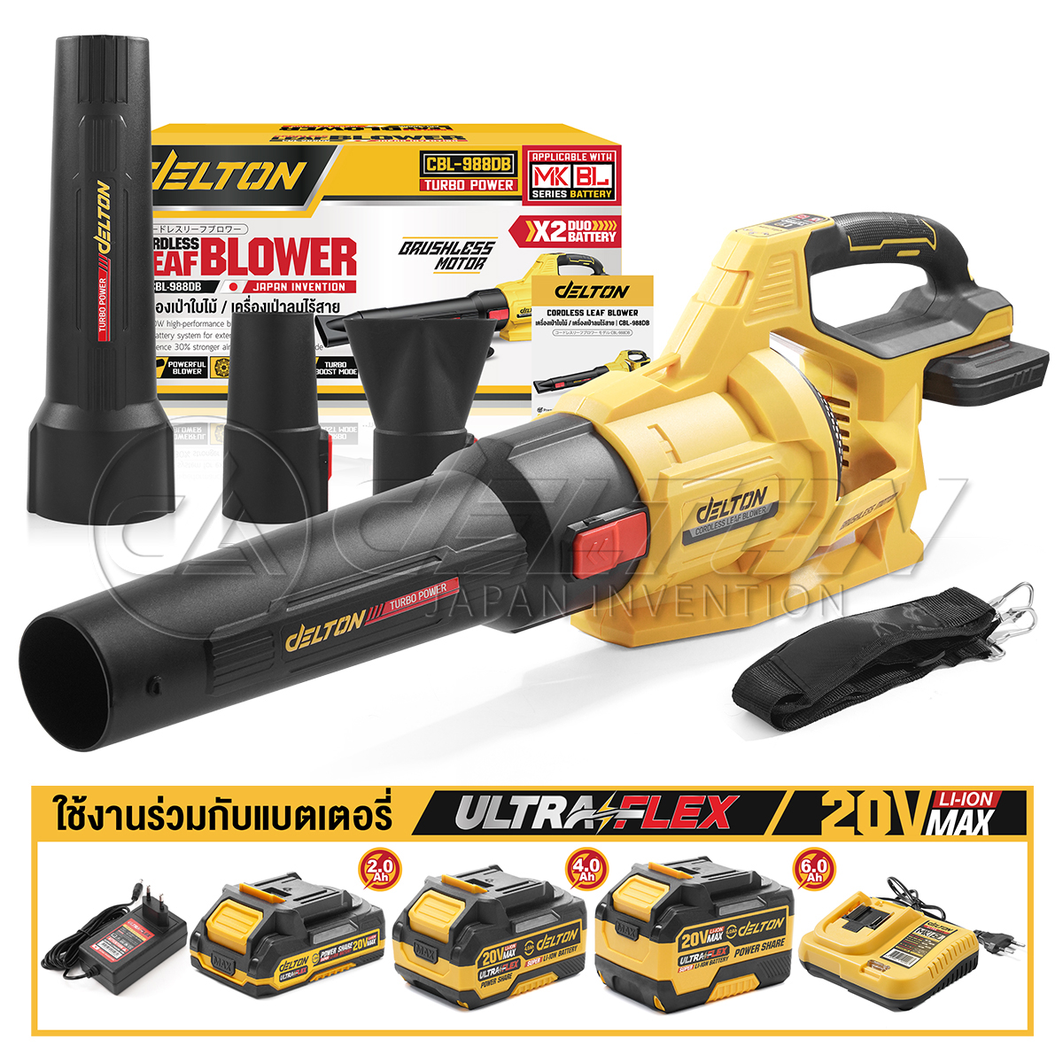 7.Delton เครื่องเป่าลมเทอร์โบไร้สาย CBL-988DB product 20V 7.4